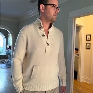 Brunello Cucinelli Cream Turtleneck Sweater